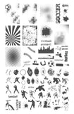 Grunge Series - Sports (CjS-203) Large Steel Stamping Nail Art Plate